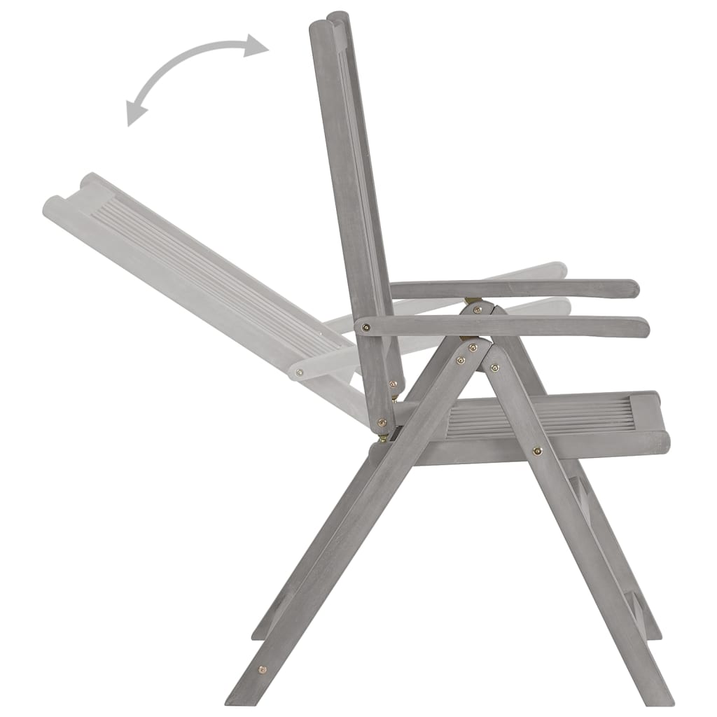 vidaXL Salon de jardin à manger 5 pcs (150-200) x 100 cm Bois d'acacia massif Gris