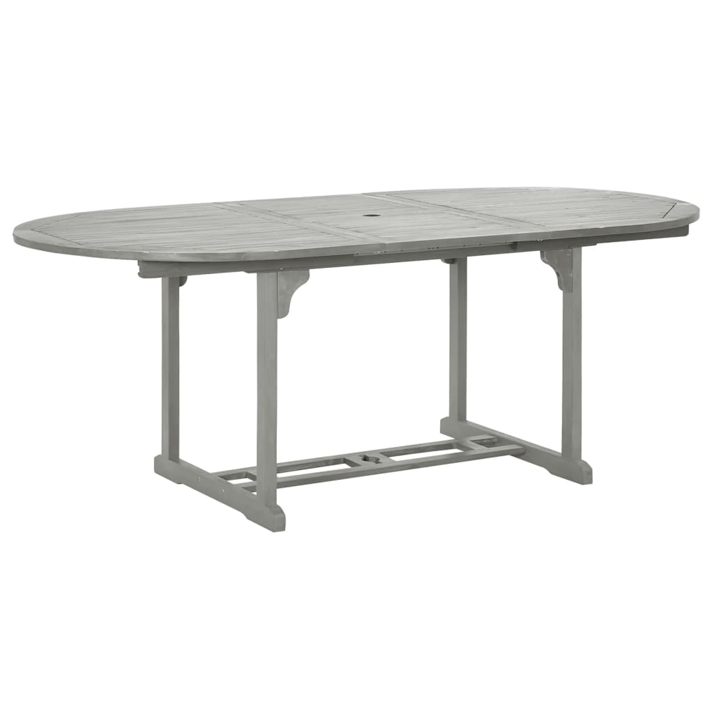 vidaXL Salon de jardin à manger 5 pcs (150-200) x 100 cm Bois d'acacia massif Gris
