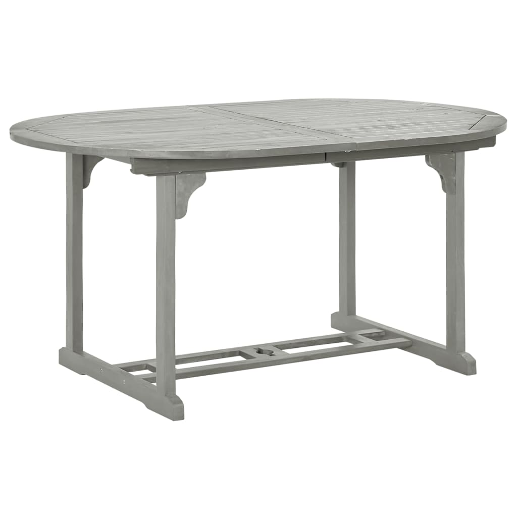 vidaXL Salon de jardin à manger 5 pcs (150-200) x 100 cm Bois d'acacia massif Gris