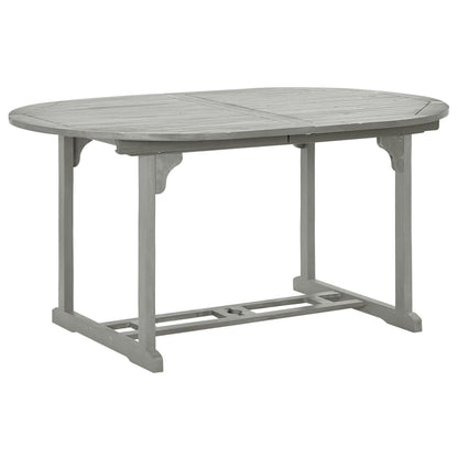 vidaXL Salon de jardin à manger 5 pcs (150-200) x 100 cm Bois d'acacia massif Gris