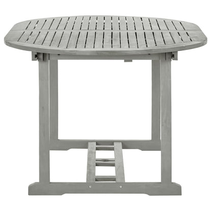vidaXL Salon de jardin à manger 5 pcs (150-200) x 100 cm Bois d'acacia massif Gris