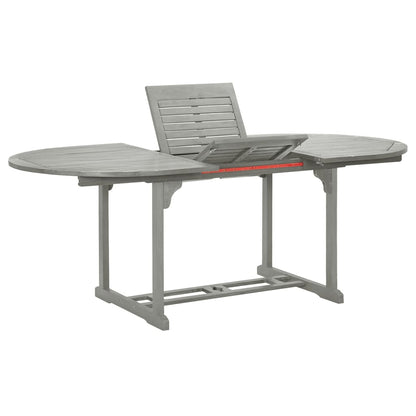 vidaXL Salon de jardin à manger 5 pcs (150-200) x 100 cm Bois d'acacia massif Gris
