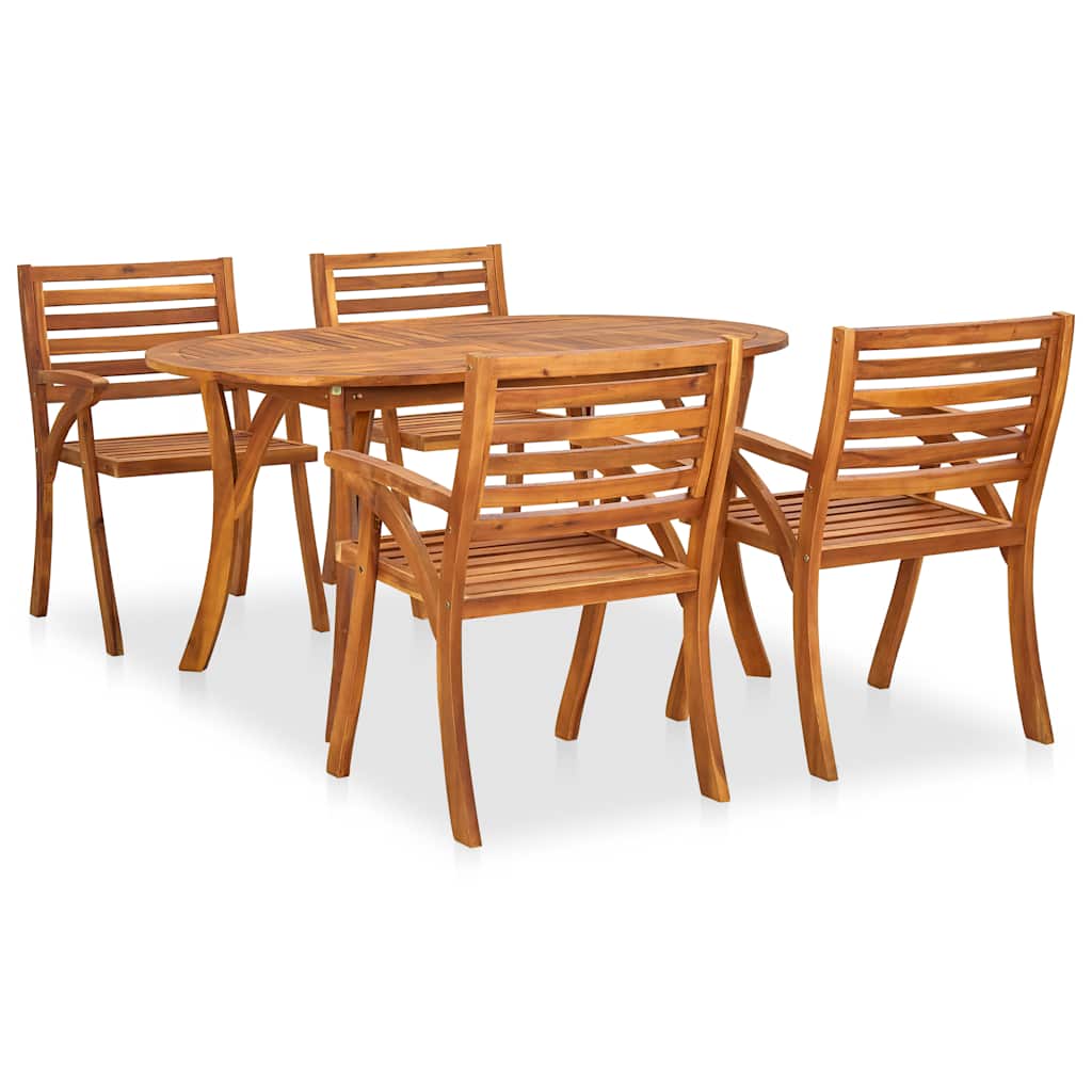 vidaXL 5-teiliges Garten-Ess-Set 150 x 90 cm Massivholz Akazie