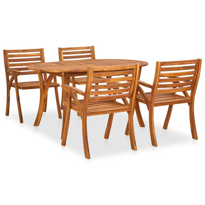 vidaXL 5-teiliges Garten-Ess-Set 150 x 90 cm Massivholz Akazie