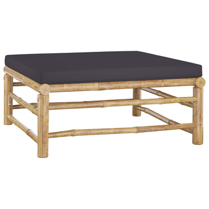 vidaXL 4-tlg. Garten-Lounge-Set mit Dunkelgrauen Kissen Bambus