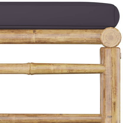 vidaXL 4-tlg. Garten-Lounge-Set mit Dunkelgrauen Kissen Bambus