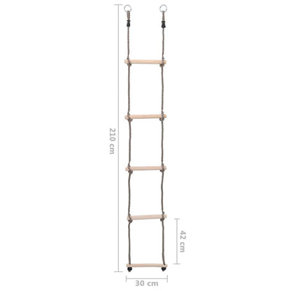 vidaXL 5-Stufen-Leiter 210 cm Kiefer Massivholz