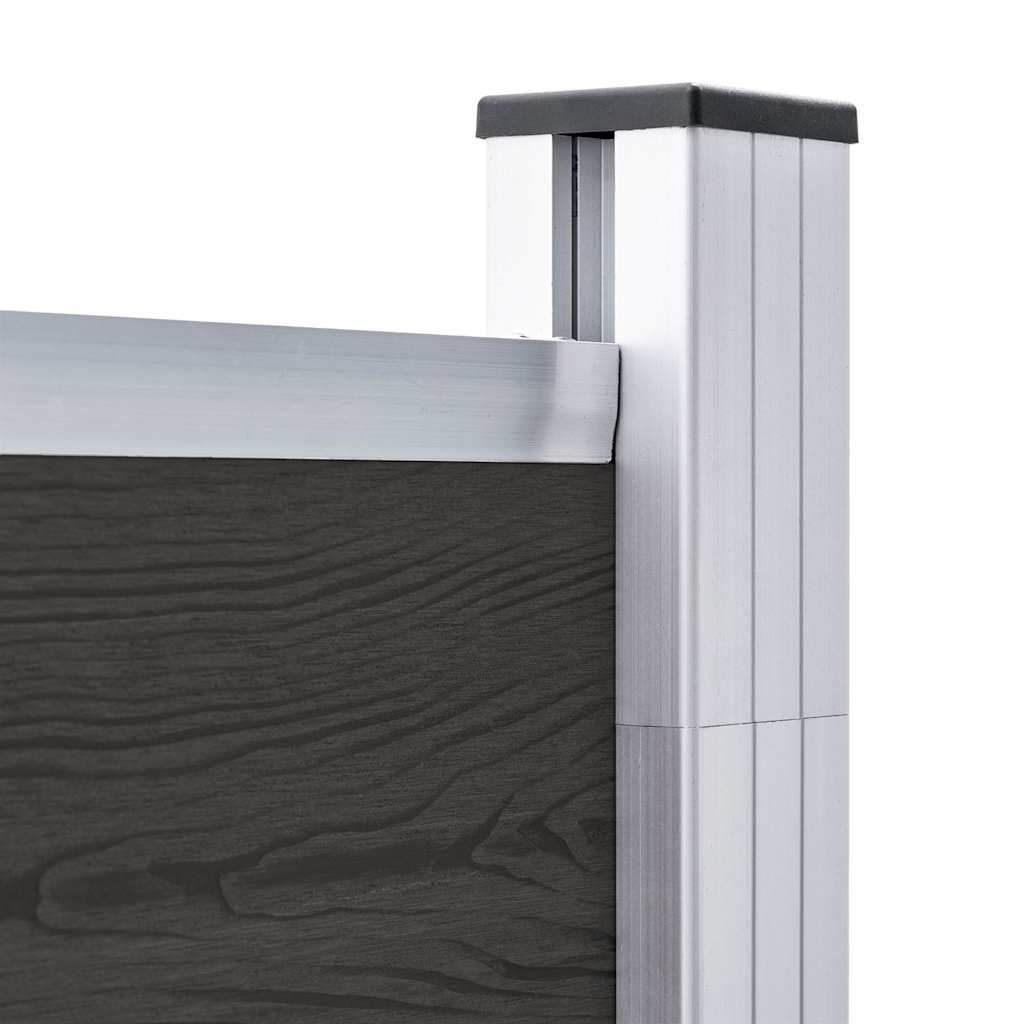 vidaXL Panneau de clôture WPC 180x186 cm Noir