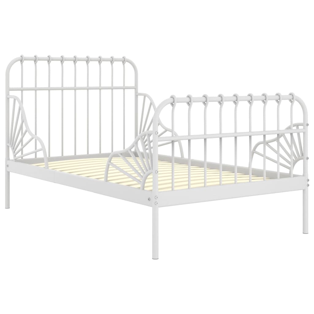 vidaXL Ausziehbett Weiß Metall 80x130/200 cm