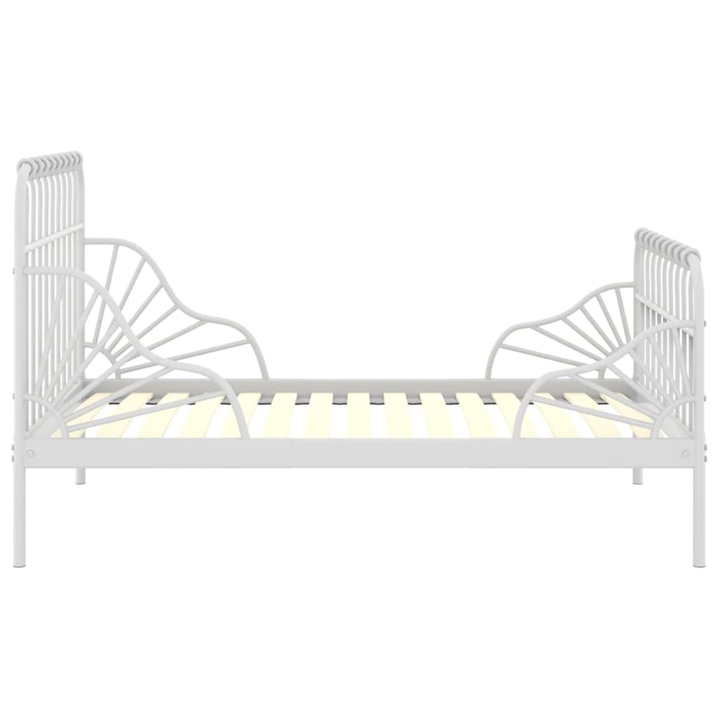 vidaXL Ausziehbett Weiß Metall 80x130/200 cm