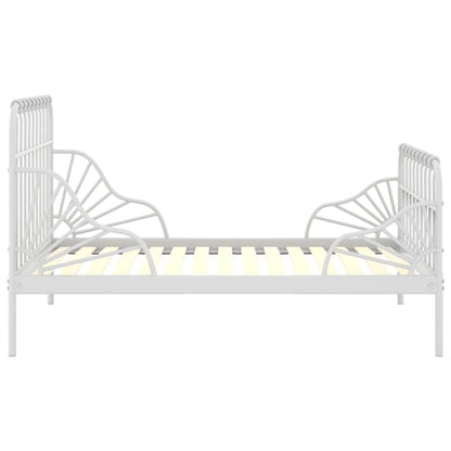 vidaXL Ausziehbett Weiß Metall 80x130/200 cm