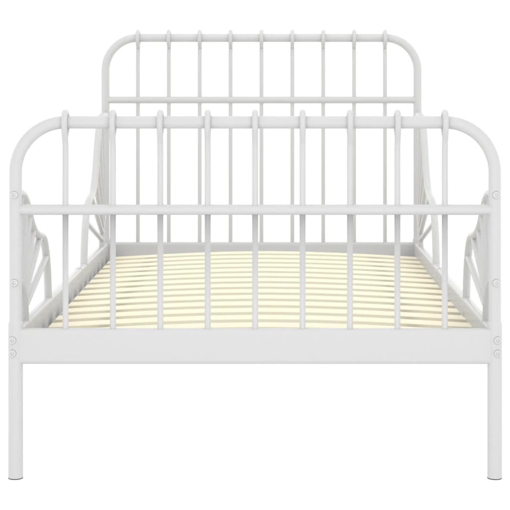 vidaXL Ausziehbett Weiß Metall 80x130/200 cm