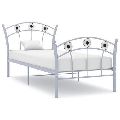 vidaXL Einzelbett mit Fußball-Design Grau Metall 90x200 cm