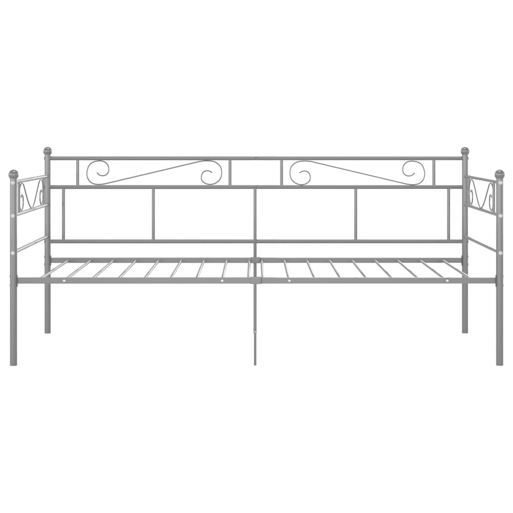 vidaXL Schlafsofa Bettgestell Grau Metall 90x200 cm