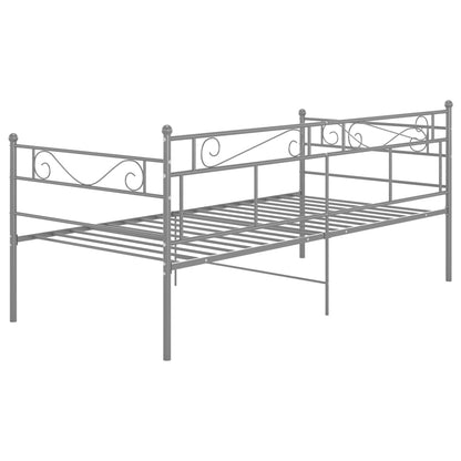 vidaXL Schlafsofa Bettgestell Grau Metall 90x200 cm