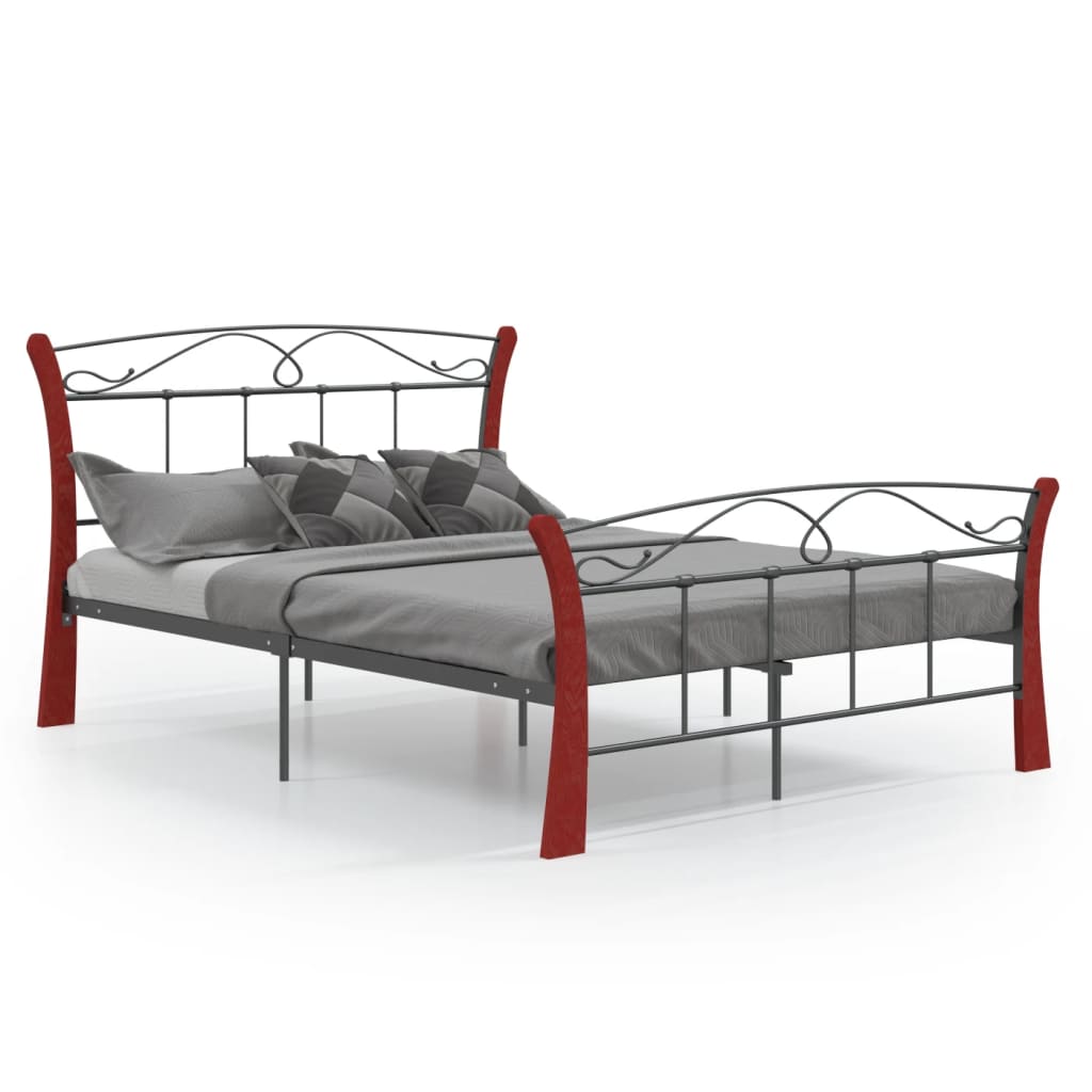 vidaXL Bettgestell Schwarz Metall 120x200 cm