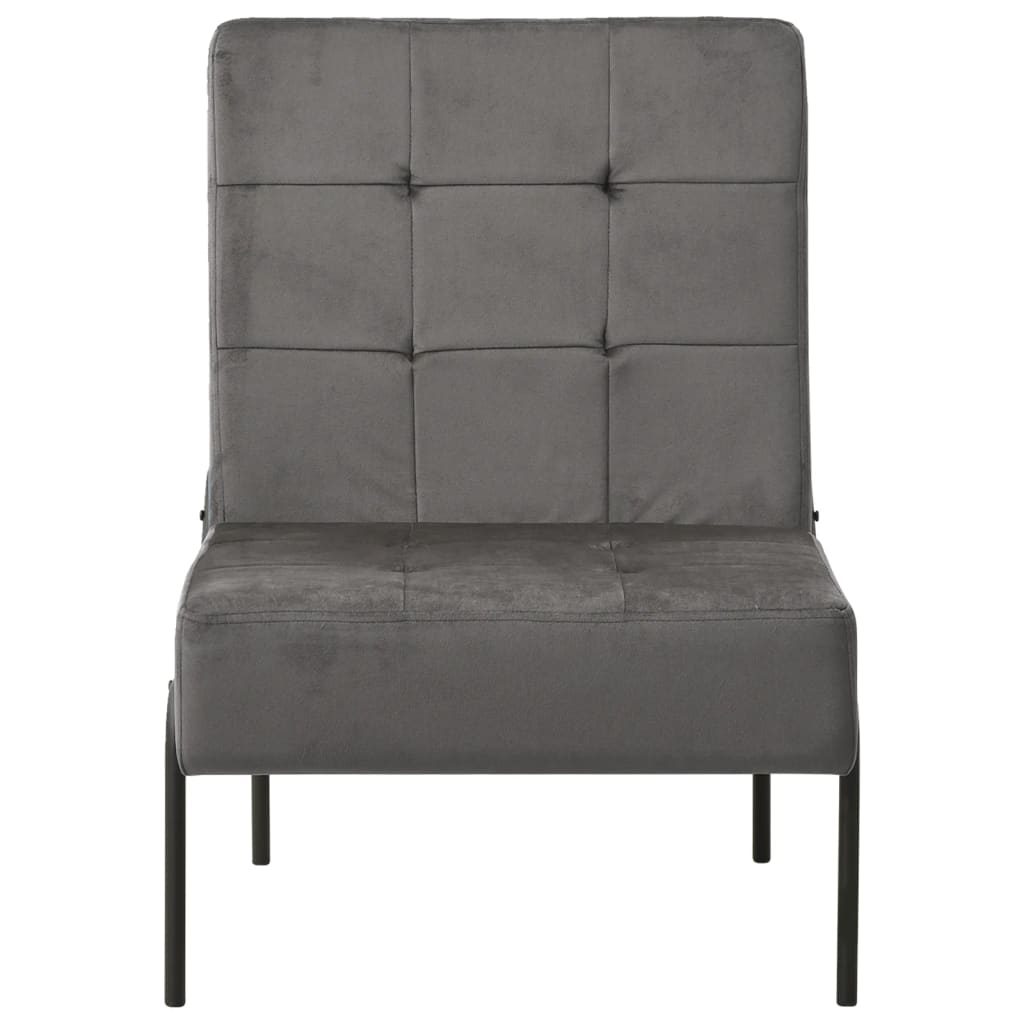 vidaXL Chaise longue 65x79x87 cm Velours gris foncé