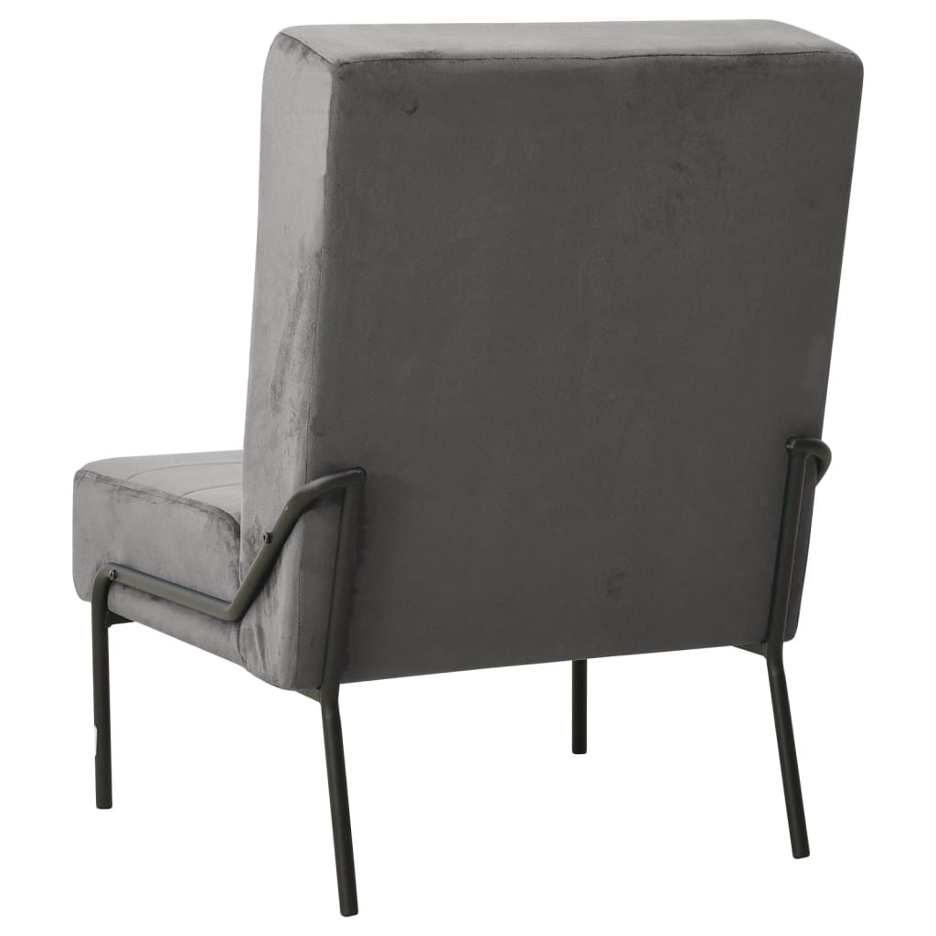 vidaXL Chaise longue 65x79x87 cm Velours gris foncé