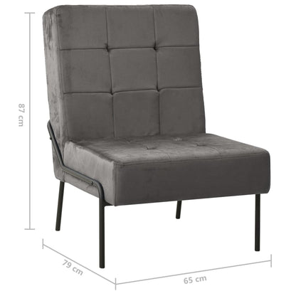 vidaXL Chaise longue 65x79x87 cm Velours gris foncé