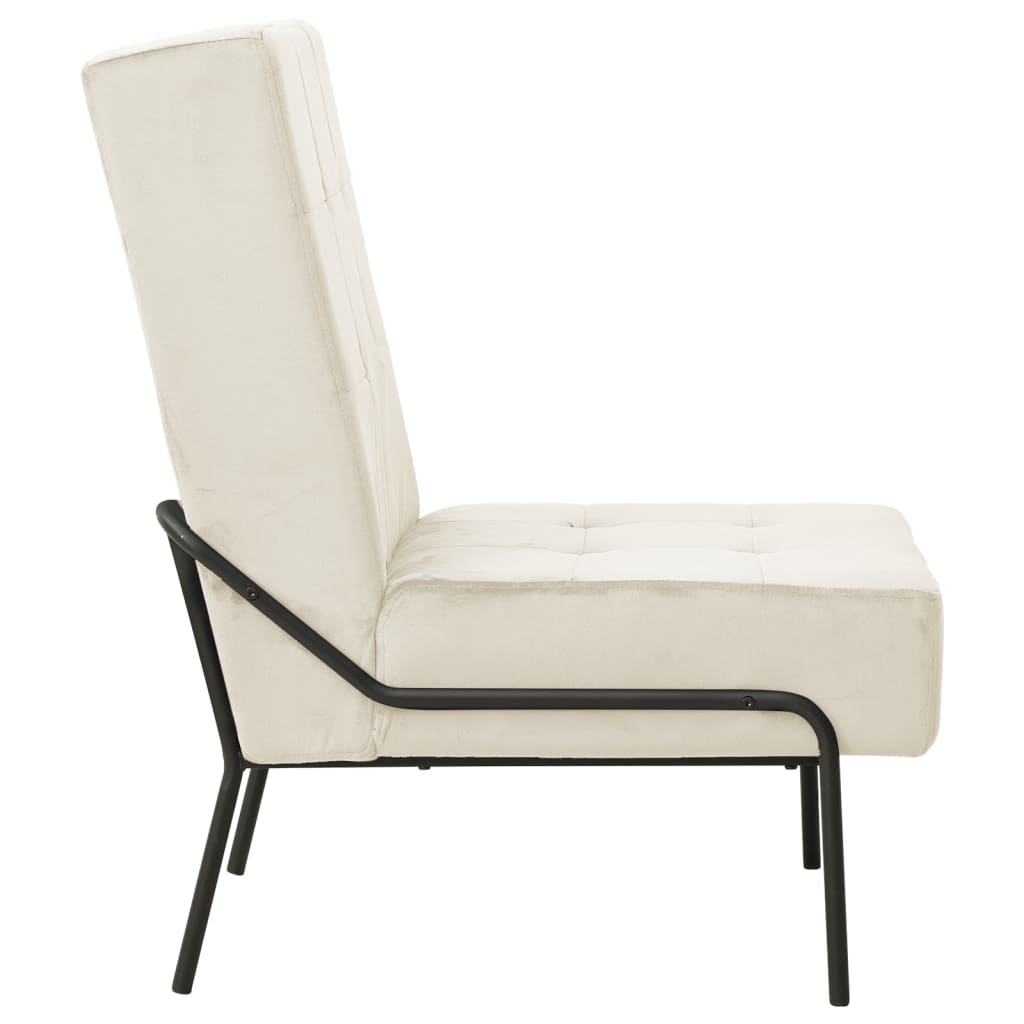 vidaXL Relaxstuhl 65x79x87 cm Cremeweiß Samt