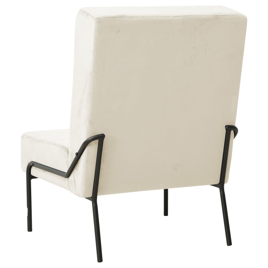 vidaXL Relaxstuhl 65x79x87 cm Cremeweiß Samt