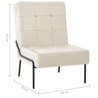 vidaXL Relaxstuhl 65x79x87 cm Cremeweiß Samt