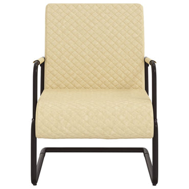 vidaXL Freischwinger Creme Kunstleder
