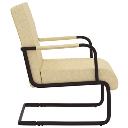 vidaXL Freischwinger Creme Kunstleder