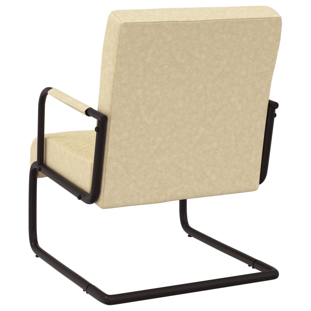 vidaXL Freischwinger Creme Kunstleder
