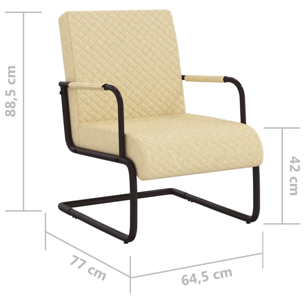vidaXL Freischwinger Creme Kunstleder