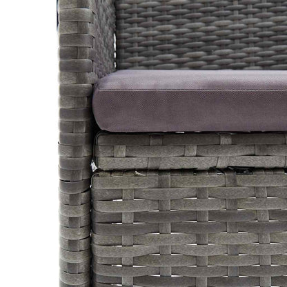vidaXL 5-tlg. Garten-Essgruppe Grau Poly Rattan und Glas