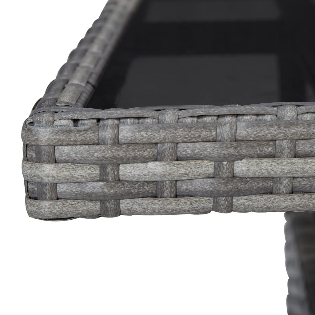 vidaXL 5-tlg. Garten-Essgruppe Grau Poly Rattan und Glas