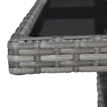 vidaXL 5-tlg. Garten-Essgruppe Grau Poly Rattan und Glas