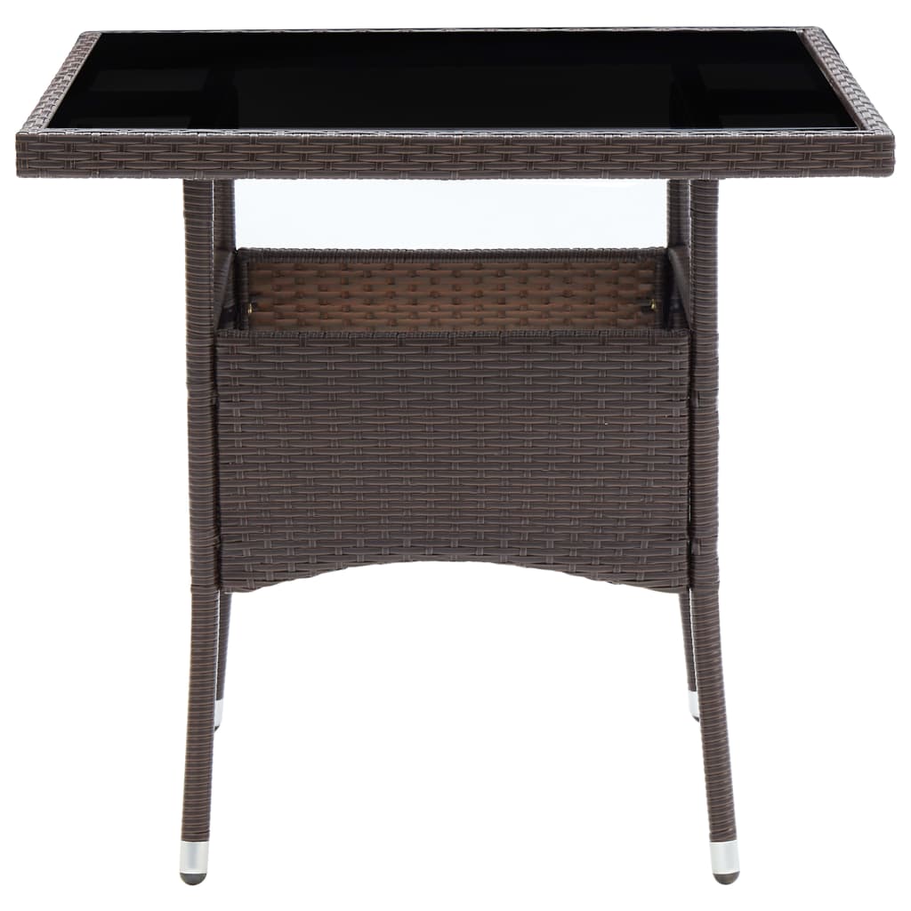 vidaXL 5-tlg. Garten-Essgruppe Braun Poly Rattan und Glas