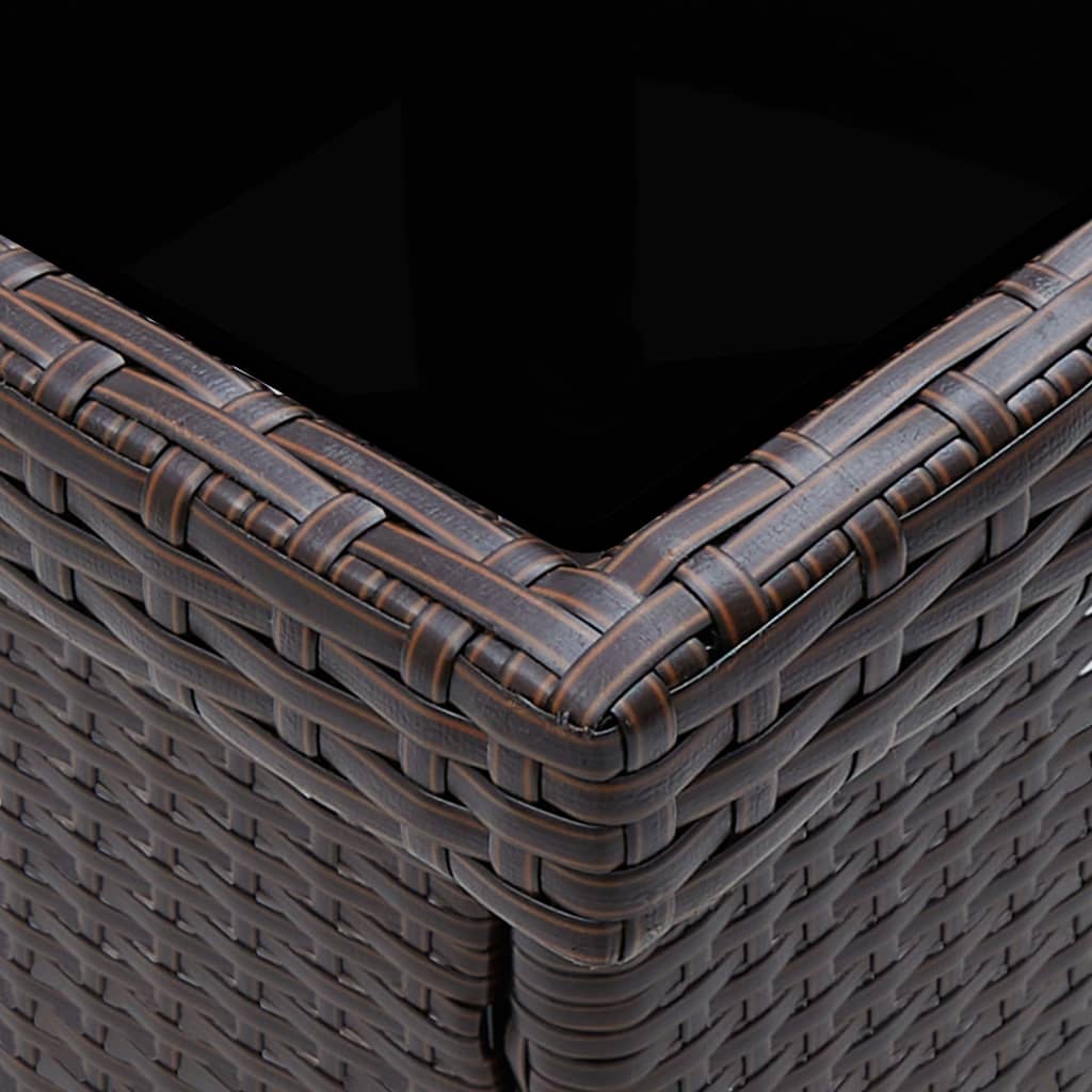 vidaXL 5-tlg. Garten-Essgruppe Braun Poly Rattan und Glas