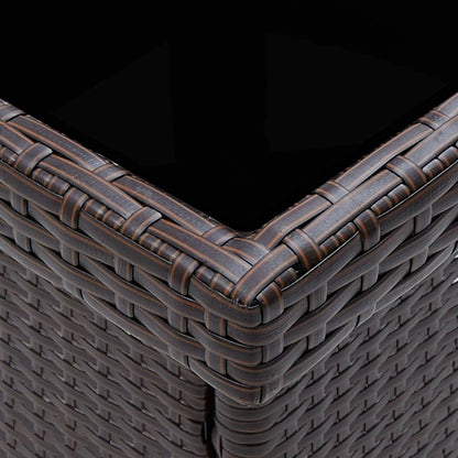 vidaXL 5-tlg. Garten-Essgruppe Braun Poly Rattan und Glas