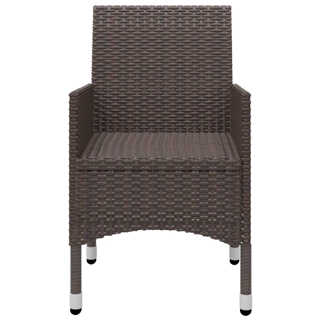 vidaXL 5-tlg. Garten-Essgruppe Braun Poly Rattan und Glas
