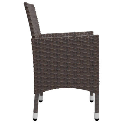 vidaXL 5-tlg. Garten-Essgruppe Braun Poly Rattan und Glas