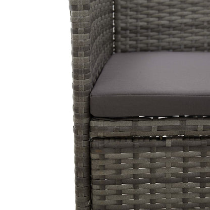 vidaXL 5-tlg. Garten-Essgruppe Grau Poly Rattan und Akazienholz