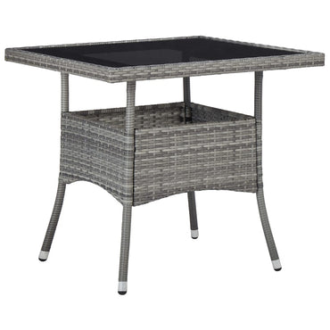 vidaXL 5-tlg. Garten-Essgruppe Grau Poly Rattan und Akazienholz