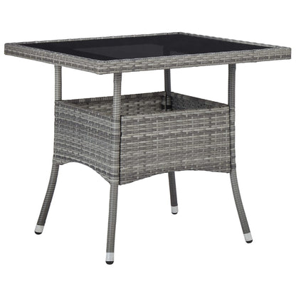 vidaXL 5-tlg. Garten-Essgruppe Grau Poly Rattan und Akazienholz