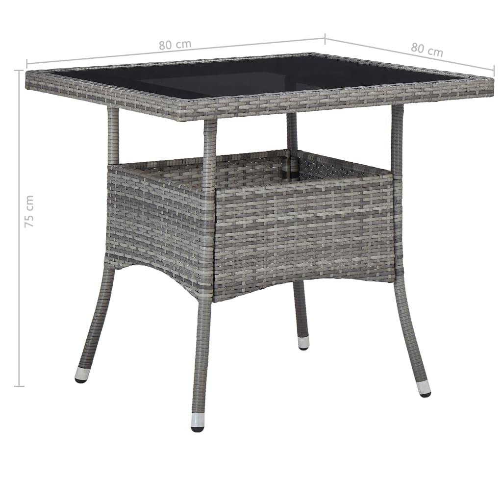 vidaXL 5-tlg. Garten-Essgruppe Grau Poly Rattan und Akazienholz