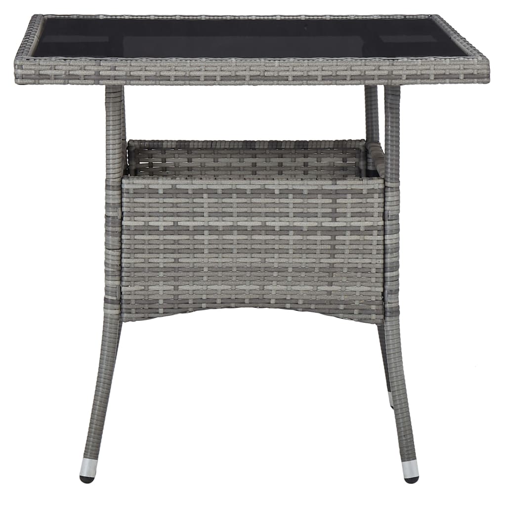 vidaXL 5-tlg. Garten-Essgruppe Grau Poly Rattan und Akazienholz