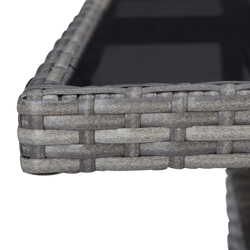 vidaXL 5-tlg. Garten-Essgruppe Grau Poly Rattan und Akazienholz