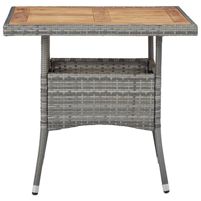 vidaXL 5-tlg. Garten-Essgruppe Grau Poly Rattan und Akazienholz