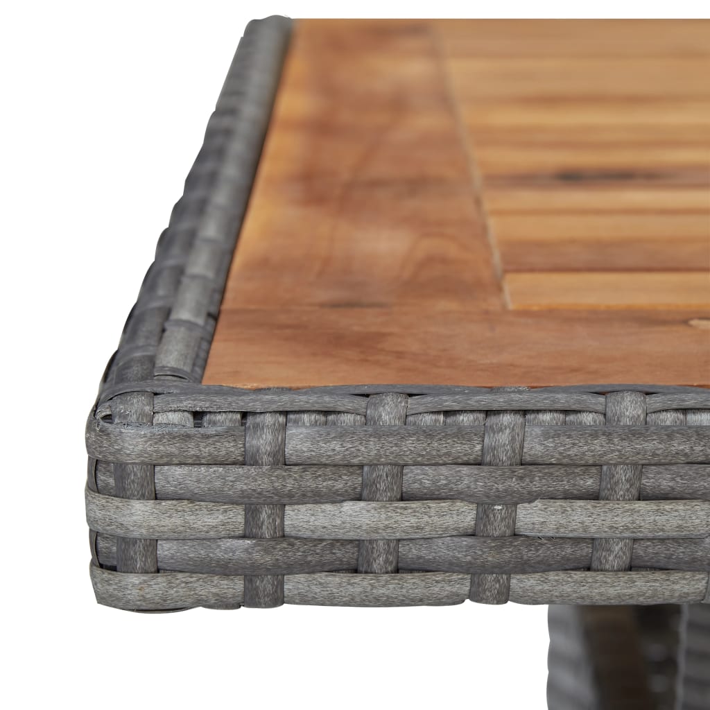 vidaXL 5-tlg. Garten-Essgruppe Grau Poly Rattan und Akazienholz
