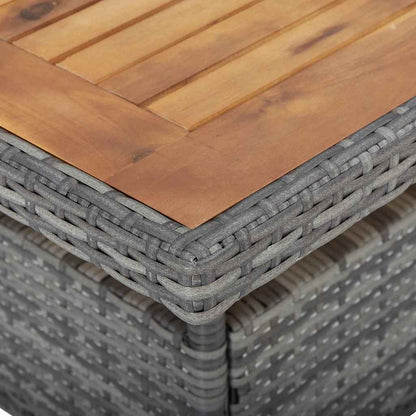 vidaXL 5-tlg. Garten-Essgruppe Grau Poly Rattan und Akazienholz