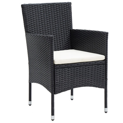 vidaXL Ensemble de bistrot de jardin 5 pcs en résine tressée et verre trempé Noir