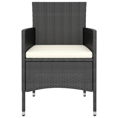 vidaXL Ensemble de bistrot de jardin 5 pcs en résine tressée et verre trempé Noir