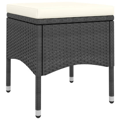 vidaXL Ensemble de bistrot de jardin 5 pcs en résine tressée et verre trempé Noir